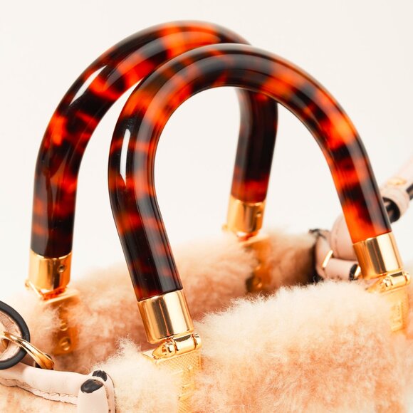 Fendi Mini Sunshine Shopper Tan Sheepskin Logo Mini-Bag - Picture 8 of 12